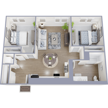 2 Bed 1 Bath 702 floor plan